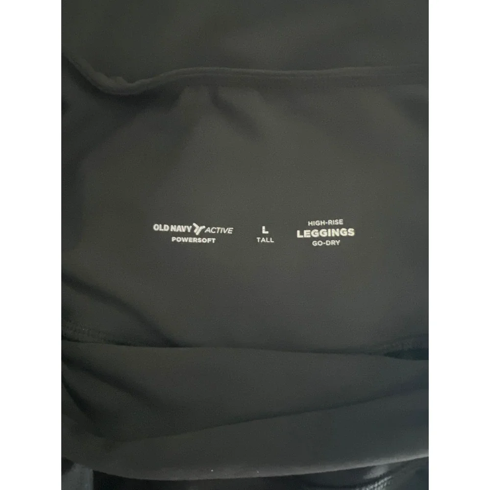Old Navy Active Powersoft High Rise Jogger Leggings Black Large Pockets - Picture 3 of 4